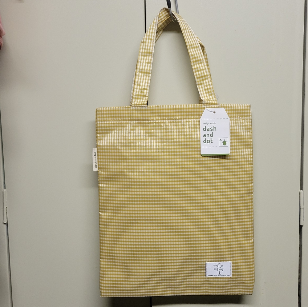 Dash and Dot Yellow Gingham Mini Tote NWT